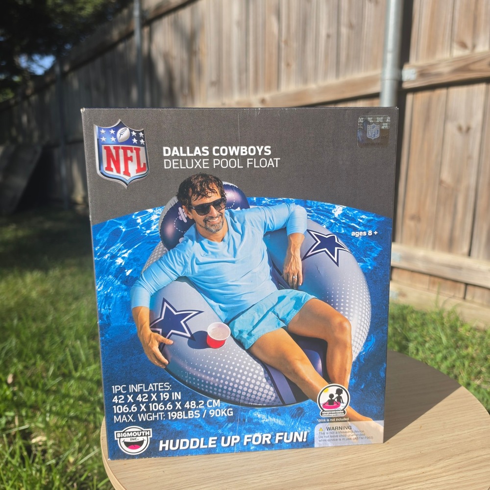 NFL Dallas Cowboys Deluxe Pool Float BigMouth Inc Inflatable Cup Holder New